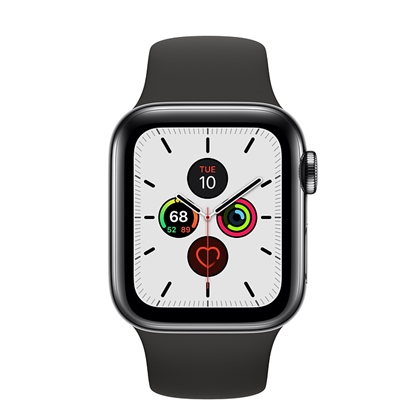 Picture of Apple Watch Series 5 44mm Space Black Stainless Steel Case with Sport Band Black