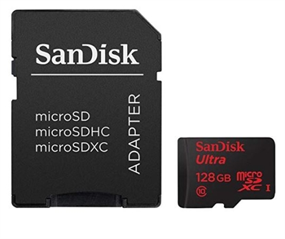 Picture of SanDisk 128GB Ultra MicroSD/HC UHS-I Card 100MB/S C