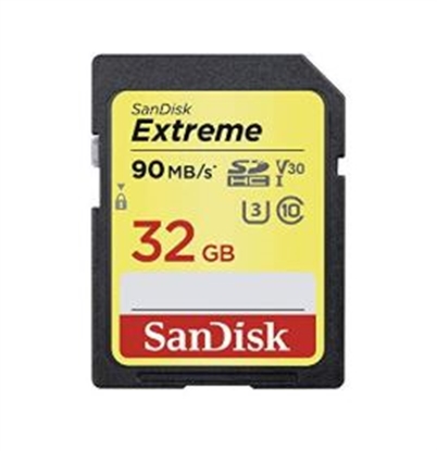Picture of SanDisk 32GB Extreme SD/HC UHS-I Card 90MB/S V30/4K C