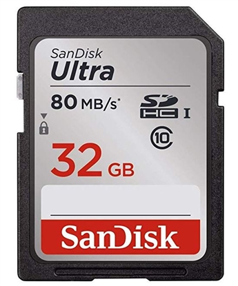 Picture of SanDisk 32GB Ultra SD/HC UHS-I Card 80MB/S C 