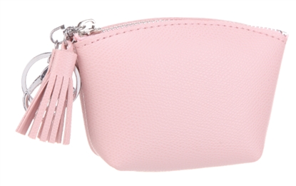Picture of Miniso Simple Trapezoid Coin Purse with Tassels Pink