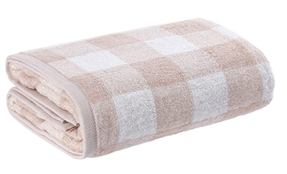 Picture of Miniso Simple Plaid Bath Towel Beige