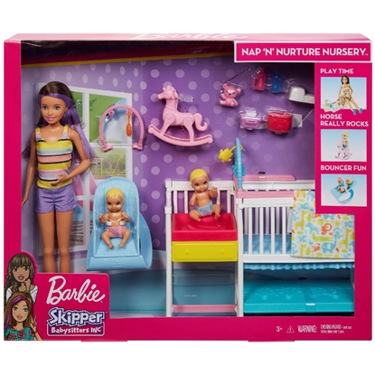 Picture of Barbie საბავშვო ოთახში ორი  ბავშვით
